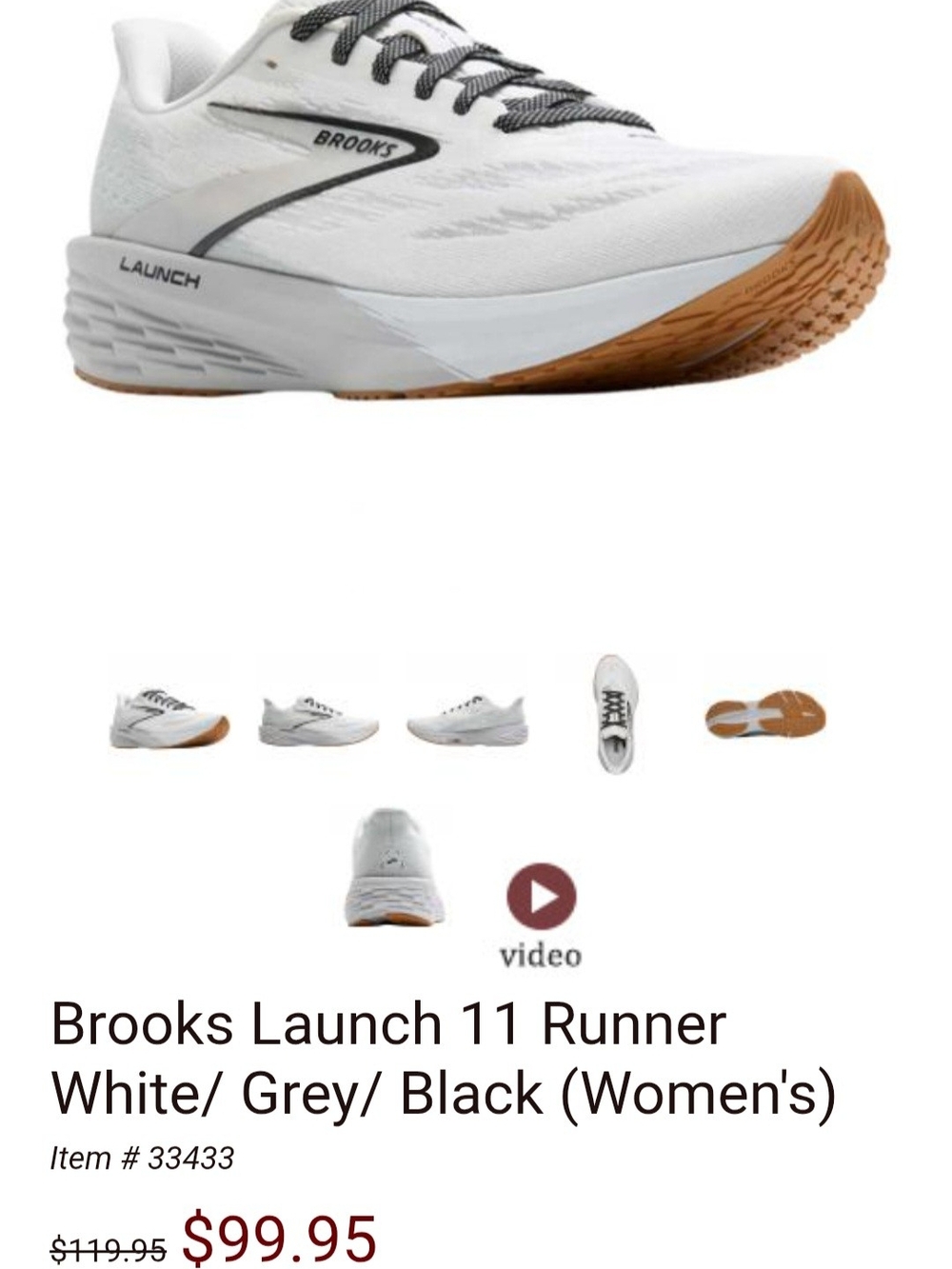Brooks Launch 11 Women's Running Shoe — White/Gray/Black